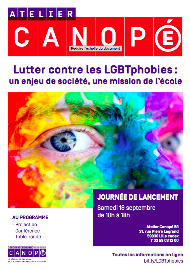 Le 19 Septembre 2020, Canopé Lille organise une journée d'études dédiée aux LGBTphobies. Une table ronde "LA PLACE DE LA THÉMATIQUE LGBT DANS LES JEUX" sera notamment proposée à 16h.
lnkd.in/ecChkfH
#jeuxsérieux #pedagogie #seriousgame #jeux #lgbt #jeuxvideo #enseignement