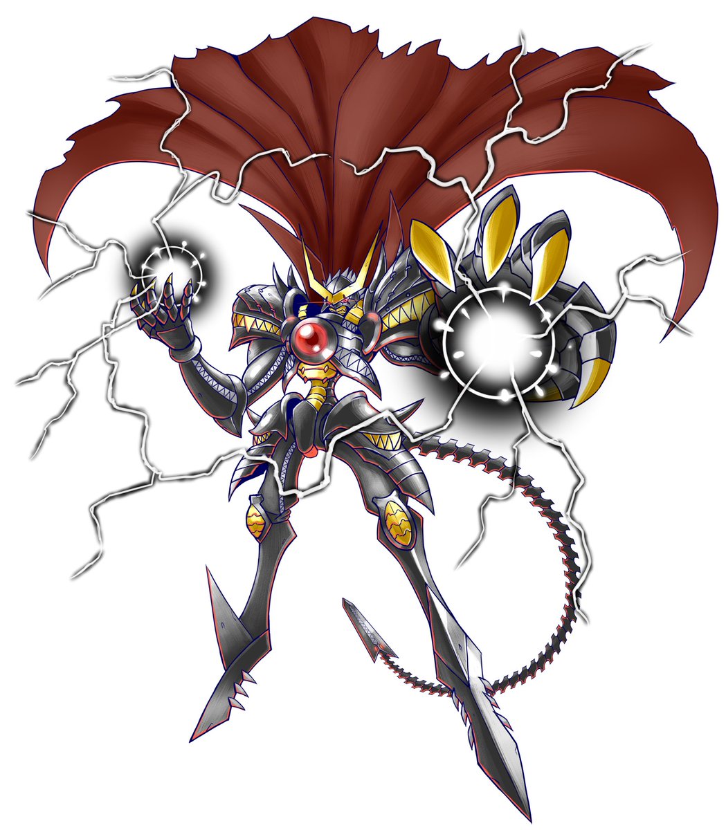 digimon (creature) solo cape no humans armor claws white background  illustration images