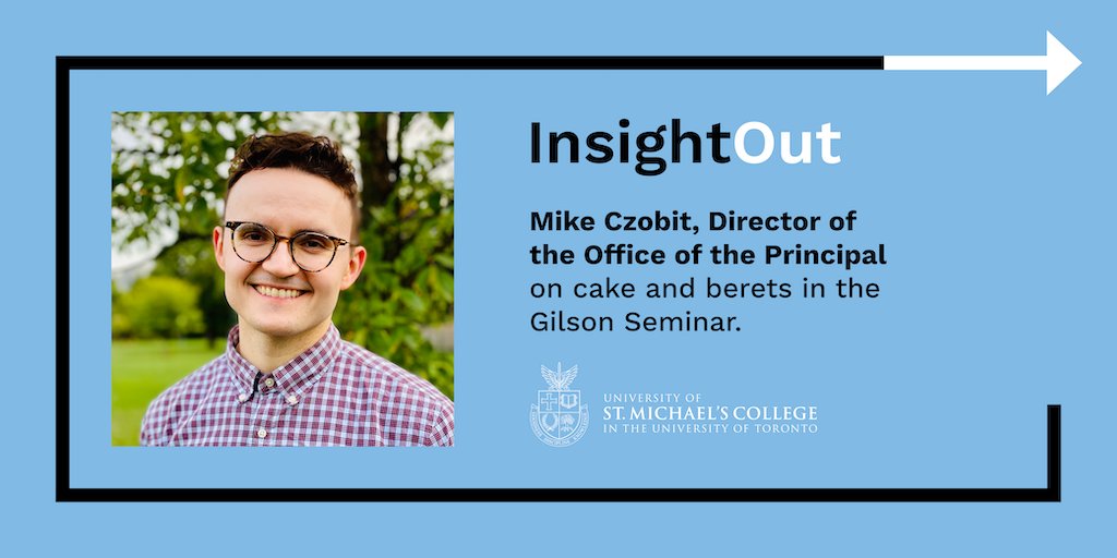 uStMikes's tweet photo. For #InsightOut, Principal's Office director Michael @czobit reflects on a tradition for new #SMCGilson Seminar students involving berets and cake. 🎂🎂 #SMCOne
https://t.co/R5xZi8Wg7A https://t.co/sr1A1uXXov