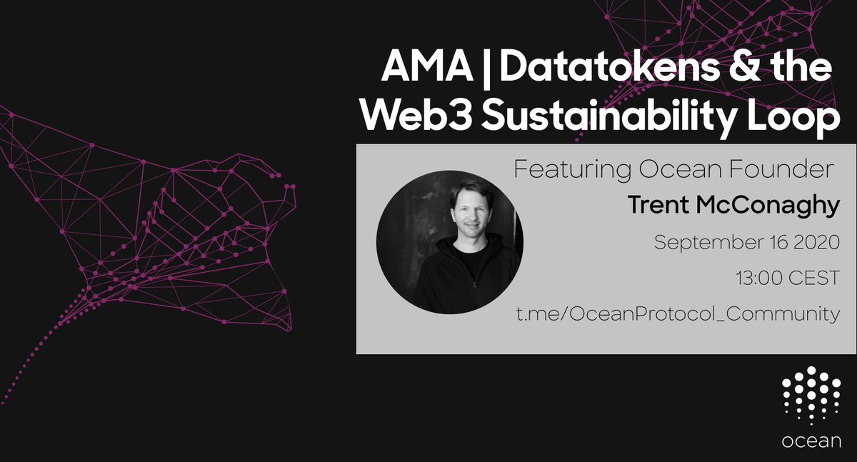 MrRhincodon's tweet photo. You better note this one down, you know how exciting $OCEAN AMA's areπͺ
Wednesday, Sept. 16th at 1PM CEST for an AMA on Sustainability Loops and Datatokens.
Ask your questions in our Telegram chat using #OceanAMA.
https://t.co/mNuLKoGdYK
#OceanNavy #data #AI #DeFi https://t.co/tUN0BxZWdR