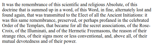 If you doubt the mutual devotion of these societies to dualism and each other, here's Albert Pike in Morals and Dogma talking about level 32, the Sublime Prince of the Royal Secret. Source: https://sacred-texts.com/mas/md/md33.htm 