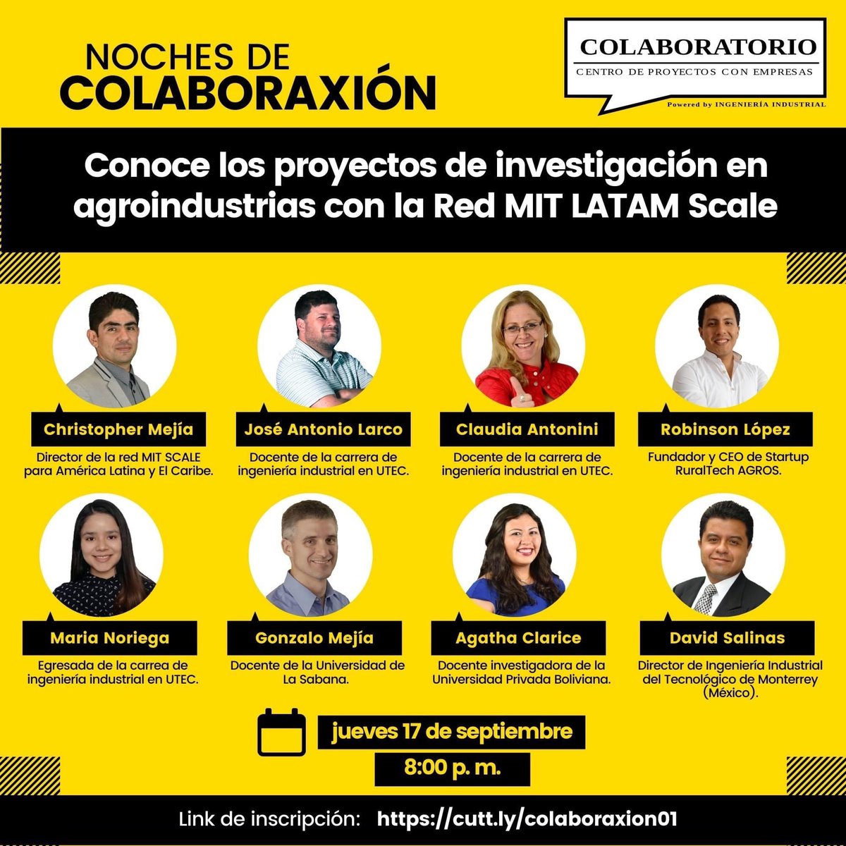 Están invitados a las #nochesdecoloboraxion #utec #colaboratorioutec #upb #unisabana #tecdemonterey #mit #mitscalenetwork