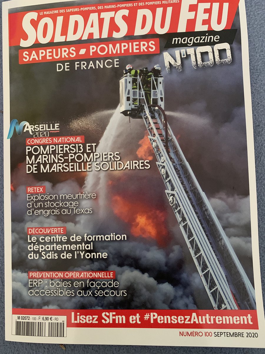 Merci à @CarloZaglia pour ce numéro 100. Tous les acteurs des services d’incendie et de secours pourront découvrir cette richesse que nous offre @SoldatsdufeuMag. N’oublions pas les publications de qualité que sont #Allo18 et #Marinsdufeu
