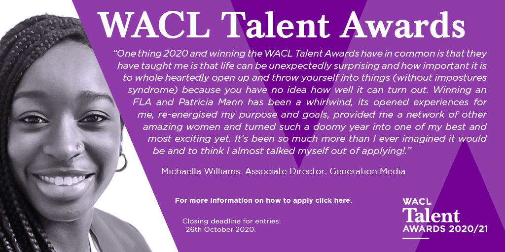 The WACL1 Talent Awards (formerly Future Leaders Award) are officially open. For this year only, they are offering 100% training grants, worth up to £3000, to emerging future female leaders.  Find out more and how to apply NOW! wacl.info/about/wacl-tal…  #WACLTALENT