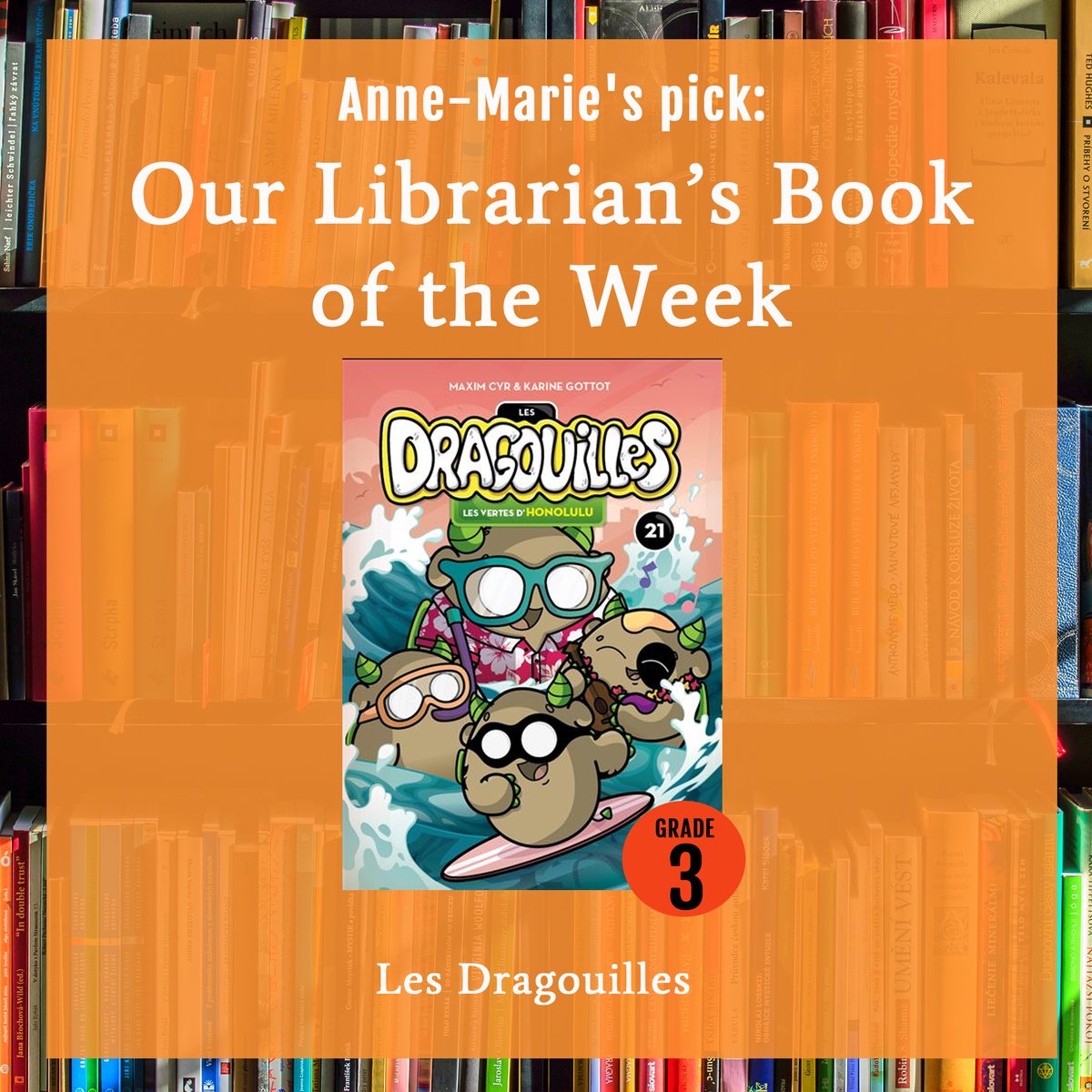 Our Librarian's book of the week!😆📙

The Dragouilles are small fun creatures that go in many adventures. This series of books is very unique and can help your child boost their French!

hubs.ly/H0tZmKJ0
