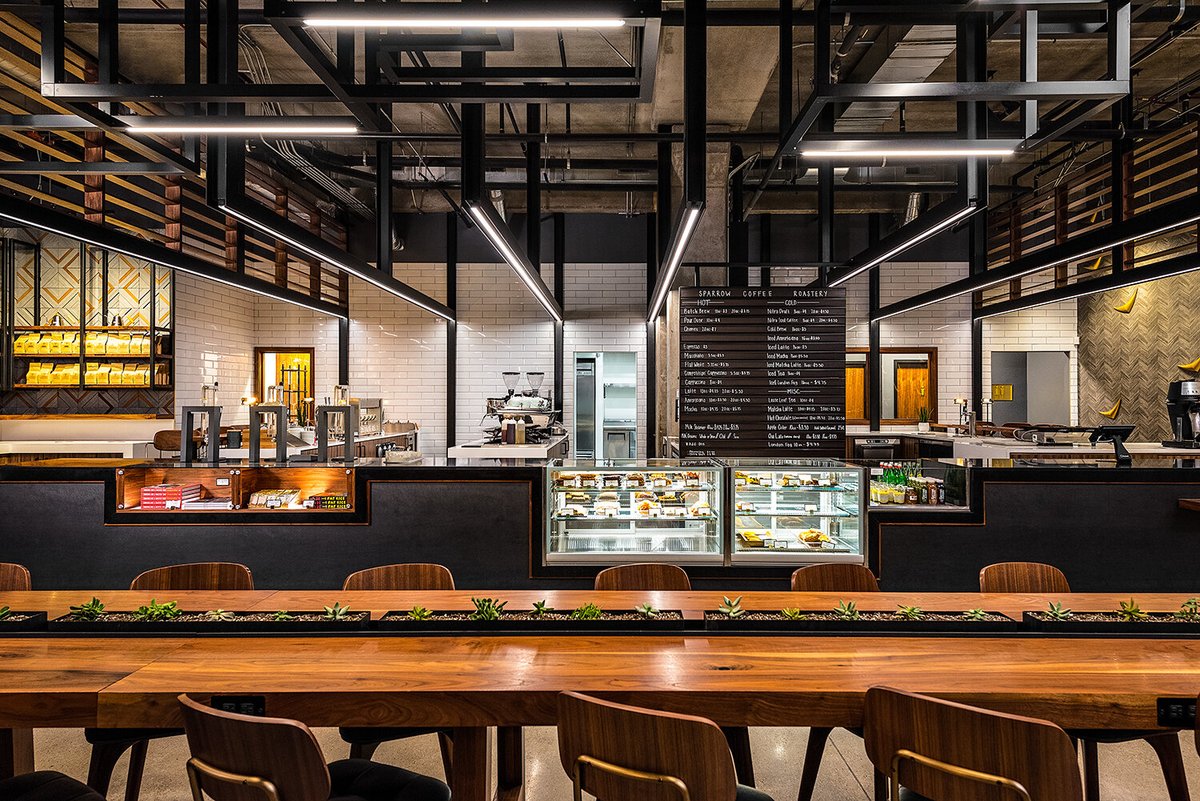 blocHaus's tweet photo. We loved working with @sparrowcoffee in Naperville to design their space! Their coffee is excellent too! #MondayMorning #Morningcoffee #contemporary #hospitality #interiorarchitecture #interiors #cafe #custommillwork #millworkdesign #shoplocal #architecture #perspecive #coffee https://t.co/9D7z14EsHh