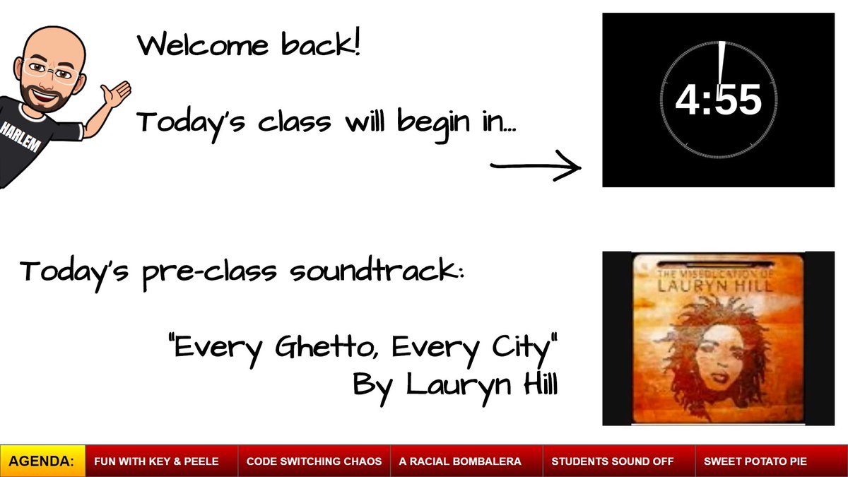 MeehanEDU's tweet photo. Distance Teaching Tip: Take a minute to make a few colorful rectangles at the bottom of your slide deck to act as a running "ticker" (like you'd see on ESPN).

Takes up MINIMAL space, "chunks" your lesson, and helps students keep track of daily progress as you present online! https://t.co/1BhLy7yH5j