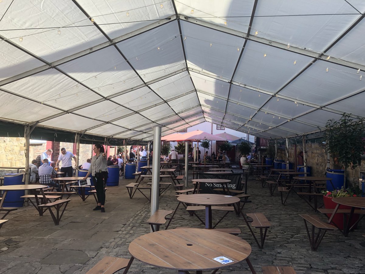 Today's install for Wetherspoons at The Quayside, Newcastle-upon-Tyne.  
#marqueehire #marqueehirenewcastle #socialdistancing #COVID19 #temporarystructures #wetherspoons #thequayside #beergardencover