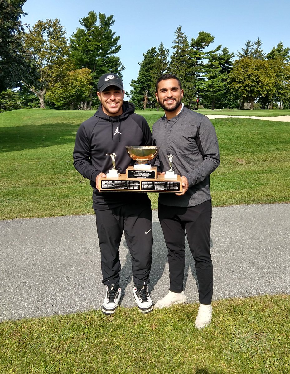 The Champ and his Caddie with the Dick Green trophy