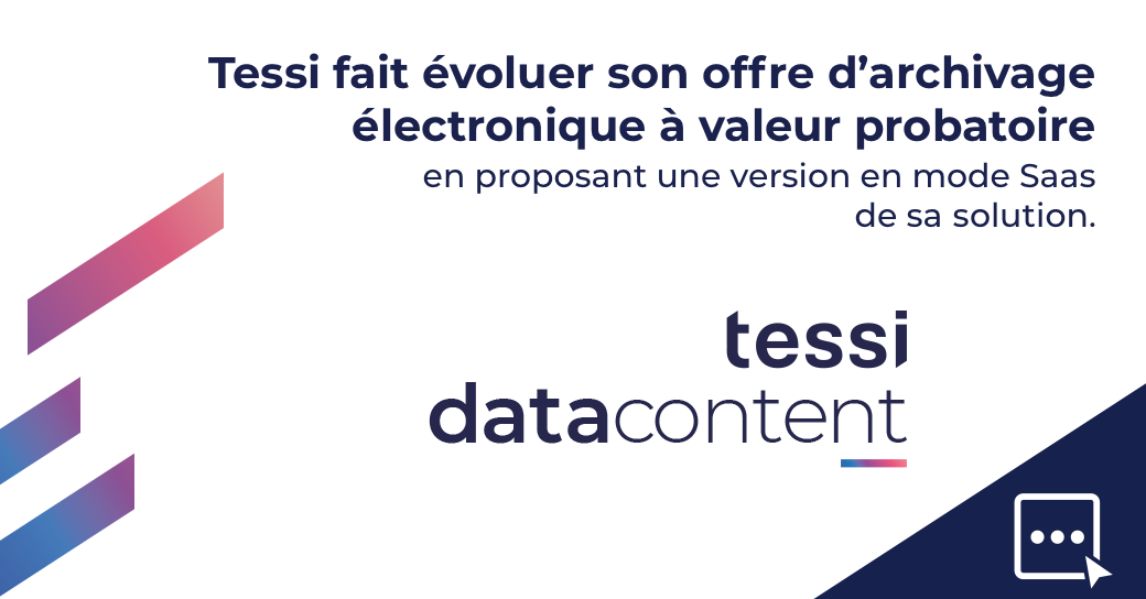 TessiGroupe's tweet photo. #Datacontent
▶️Chez Tessi, nous faisons évoluer notre offre d’archivage électronique à valeur probatoire en proposant une version en mode Saas de notre solution Tessi Data Content👏
#Excellence #Confiance #Digital #Archivage ⬇️
https://t.co/a5GK62mqwS https://t.co/uTkAW8Mjzg
