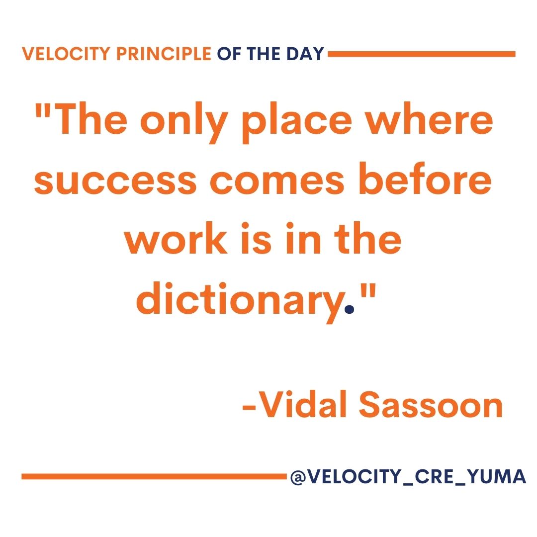 Work first, and success will follow. #MotivationalMonday

#YumaCRE #TershCRE #Fortitude #Faith #Hope #Charity #yumasbestrealestate #yumabusinessowners #yumabusiness #yuma #SVNVelocity #JerryLococo #CommercialRealEstate #RealEstateInvesting #yumaarizona #followforfollowback #yuma