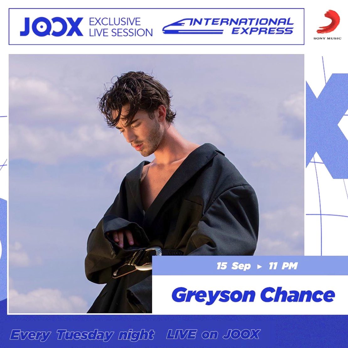 greysonchance's tweet photo. to all of my asia babes .. see you on JOOX tomorrow for my live session 💙 #BadToMyself https://t.co/M5QBnoAGMU