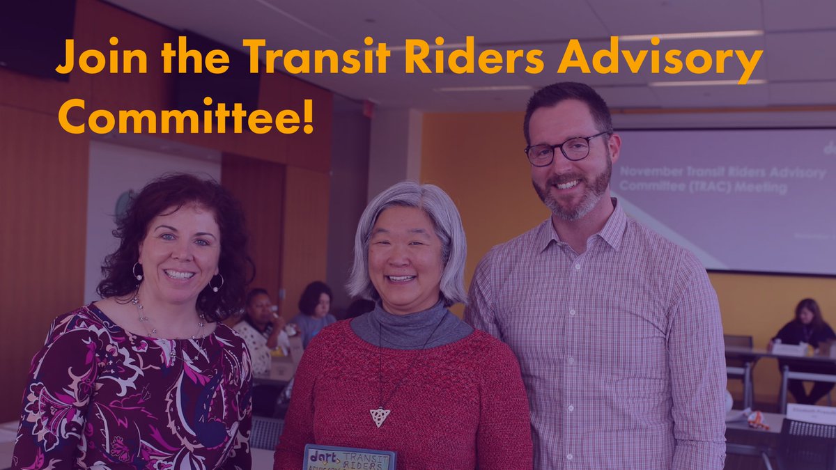 ridedart's tweet photo. Want to make a difference as a rider of DART? Join our Transit Riders Advisory Committee. We need dedicated Local Route, Express Route and Paratransit riders. Interested? Apply by Oct 31: https://t.co/QbiodPT50t https://t.co/FNeMWXYlCF