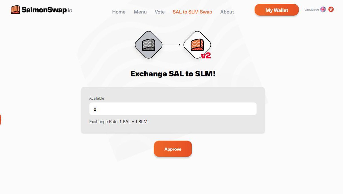 Swap your $SAL to $SLM > 1:1 salmonswap.io/swap