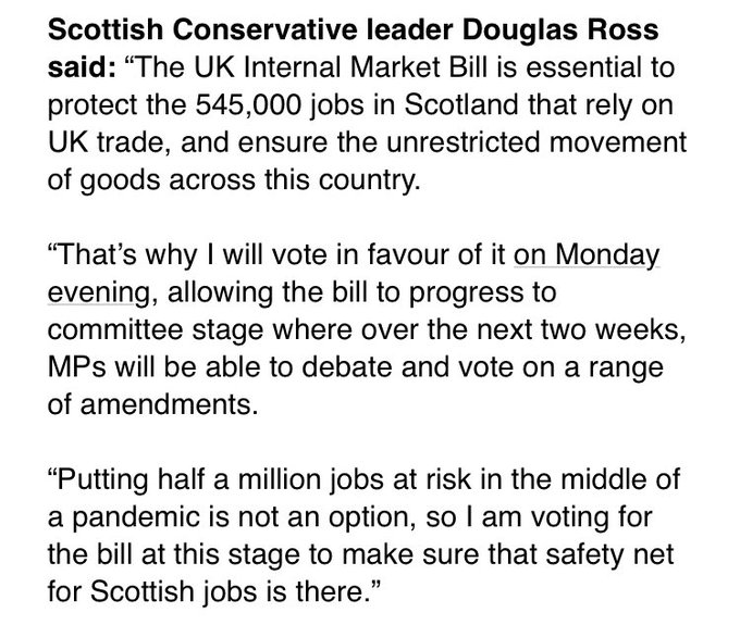 GerryHassan's tweet photo. Scottish Tory leader Douglas Ross @Douglas4Moray confirms that he will vote to break the law &amp; international law. Not a good look for any serious politician, a Tory or someone claiming to stand up for Scotland's interests. Statement below. https://t.co/exHlcEbKT6