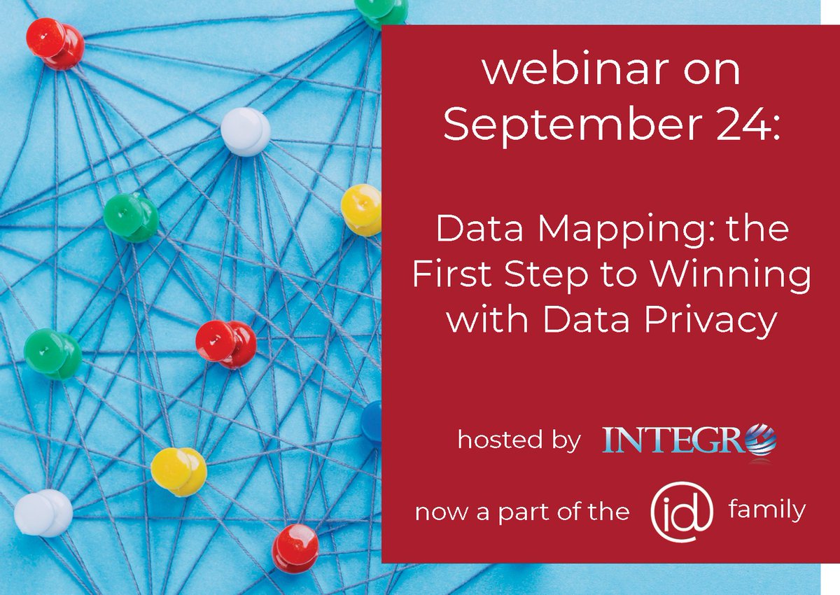 Don't miss our webinar on September 24: Data Mapping, the First Step to Winning with Data Privacy. Data mapping is a proactive step to gaining confidence with data privacy - join us for tips and tricks to set you up for success.
lnkd.in/d8qrjAM