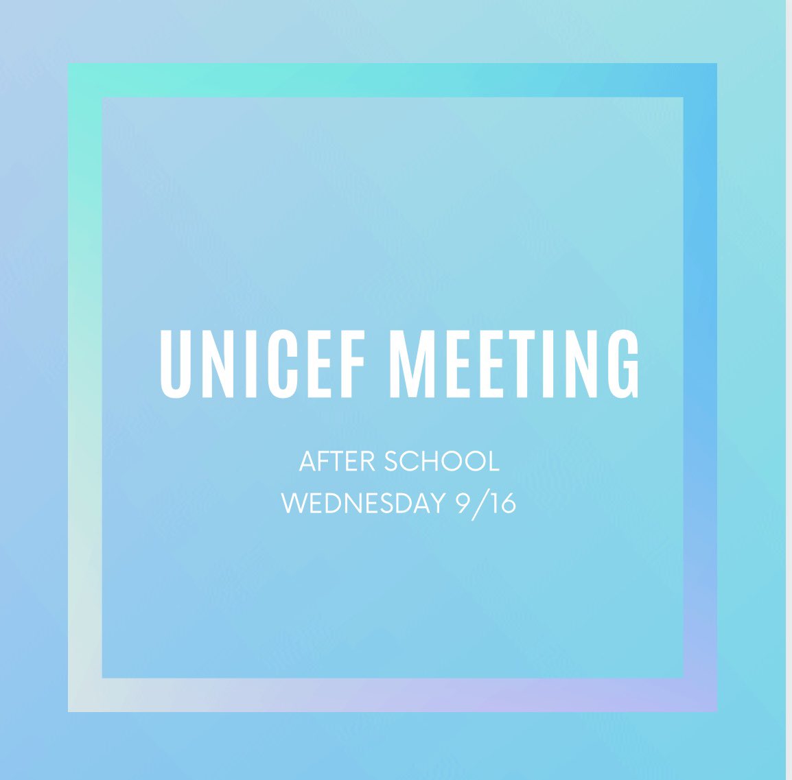 IndyUnicef2016's tweet photo. Meeting this Wednesday after school!! https://t.co/z6uKoQc0q7