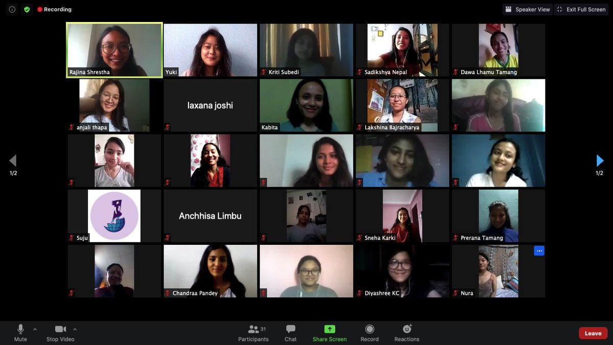 womenLEADnepal's tweet photo. On the tenth day of the Leadership Institute, @RajinaNotRojina led a session on ’#StreetHarassment’ for our 2020 LEADers. She discussed ways to channel anger the right way when harassed and also introduced related crime and punishment acts.
#wlead #LEAD2020 #LEADgoesVirtual https://t.co/xIiD00H6Rt