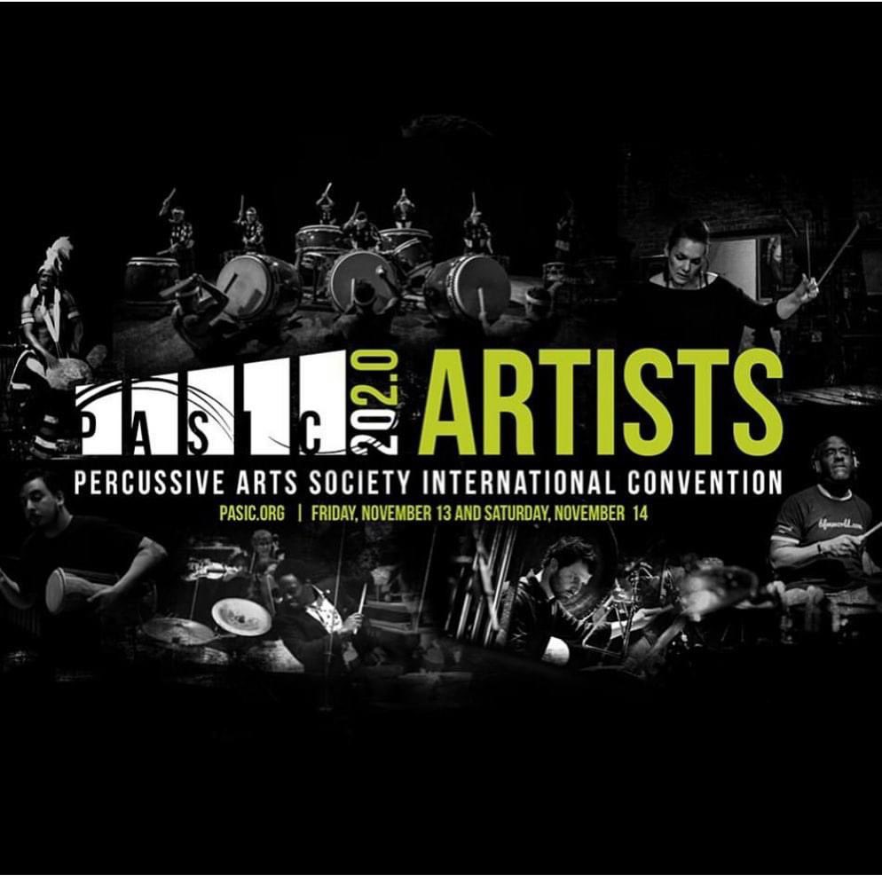 If you haven’t signed up for PASIC 2020, now is the time! It is fully virtual, so you can attend from anywhere in the world! Full artist list at pasic.org, and be ready to log on November 13th and 14th for some amazing performances and panels! #pas #pasic #pasic2020