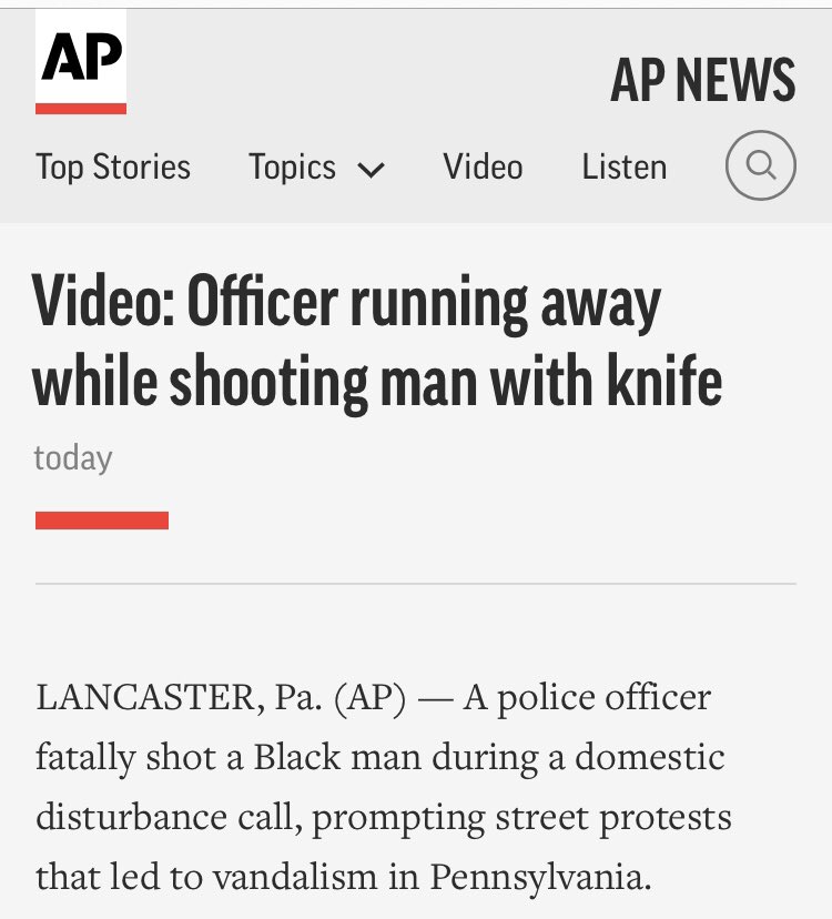 We’ll start with  @AP. They just so happened to leave out the reason why the officer was running away - a direct threat against his life - but managed to get the suspects race involved.