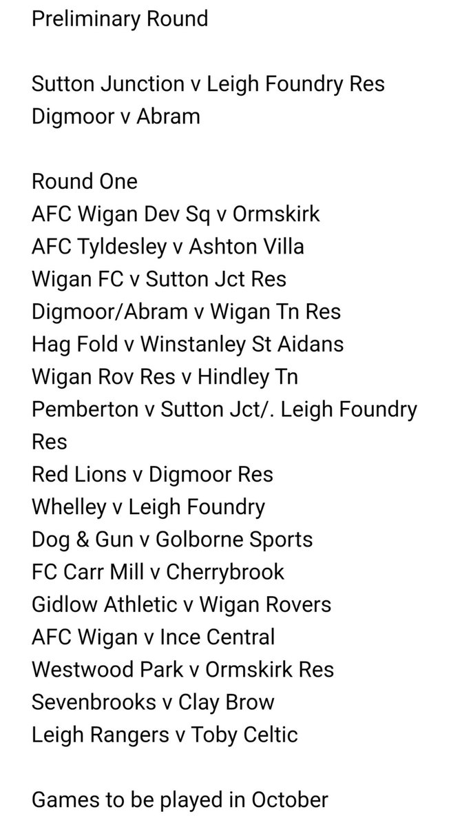 The Dave Orrell Wigan & District Amateur League tweet media