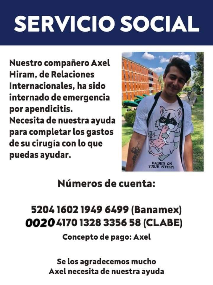 BryanRiveraMag's tweet photo. El día de ayer a nuestro compañero de RRII, Axel H. Contreras González, le negaron una cirugía de emergencia en @Tu_IMSS por estar dado de baja en la cobertura que ofrece la @udg_oficial. Señor Rector Gral. @rvillanueval, solicitamos su apoyo para poder solucionar este problema. https://t.co/X1g9JroTGM