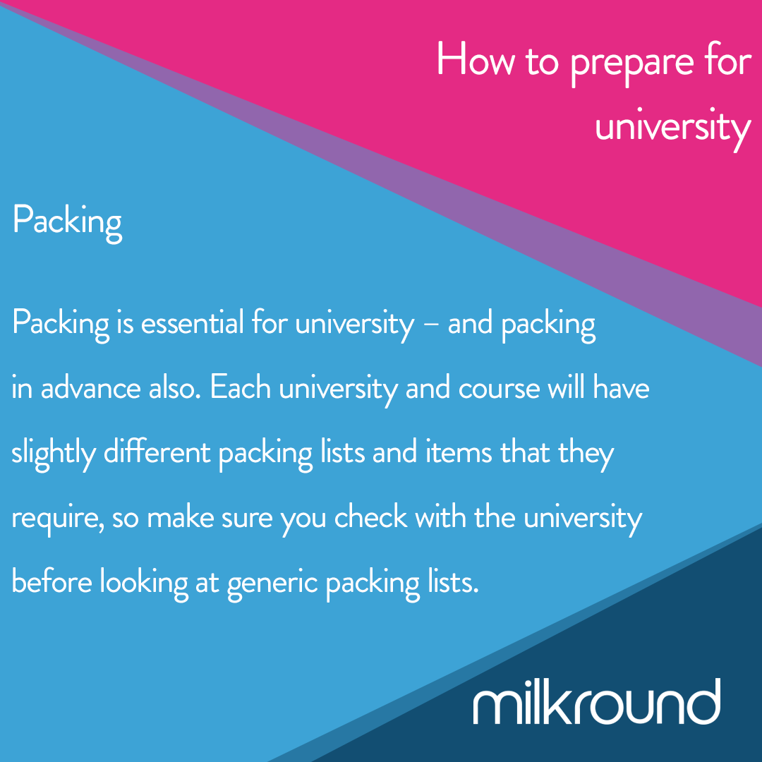 milkroundonline's tweet photo. How to prepare for university

1) Packing. 

Read more here: https://t.co/7t9KcLVnTZ https://t.co/zirp2XKTMO