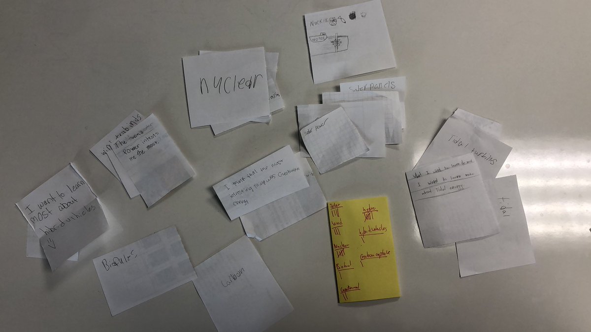 rathclass's tweet photo. Student input on the direction we’re headed for my Energy and the Environment class - it’s gonna be an informative trimester!  #PLTWgateway #PLTWee https://t.co/VHvfKODnUk