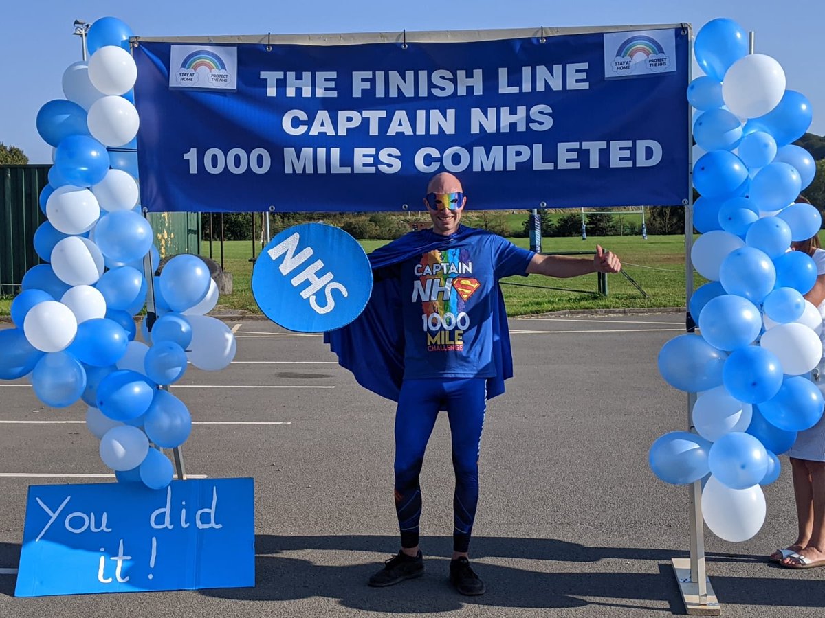 NHSCAPTAIN1000's tweet photo. I DID IT 💙🦸‍♂️💙

1000 MILES for @NHSCharities

123 DAYS 

121 Hours 

42 MINUTES
https://t.co/sZfITOwQx8 

Thank you for the wonderful support &amp; amazing donations! The biggest &amp; best challenge of my life 😍 Time to hang up the trainers 👟🦸‍♂️💙🎉🥳🥳🥳🥳😜

@RealDeniseWelch https://t.co/izbNscJSK5