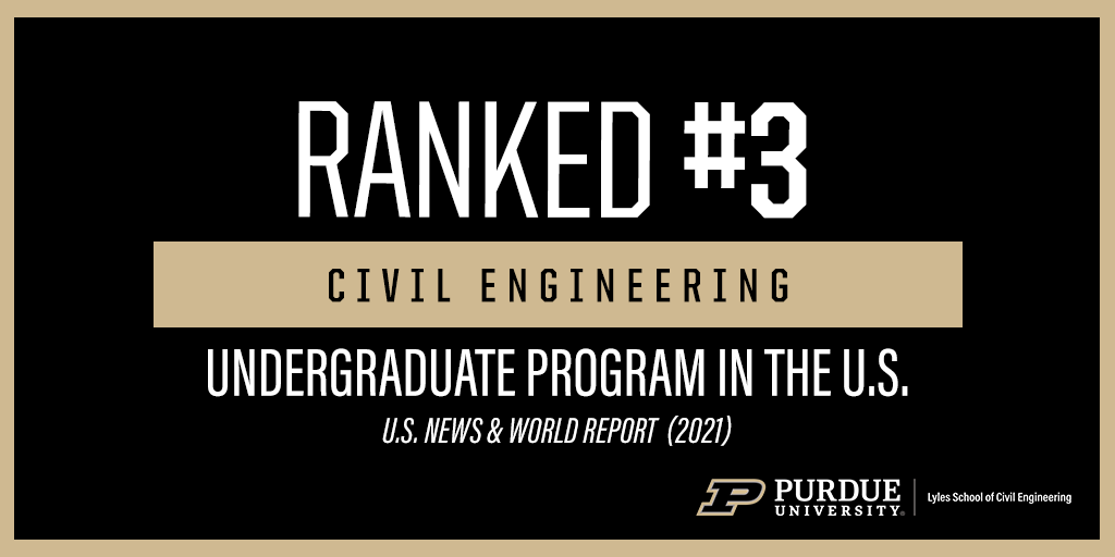 The U.S. News &amp; World Report rankings have come out and the Lyles School of Civil Engineering has been recognized as the 3rd best civil engineering undergraduate program in the country!

More details: bit.ly/ce-rankings