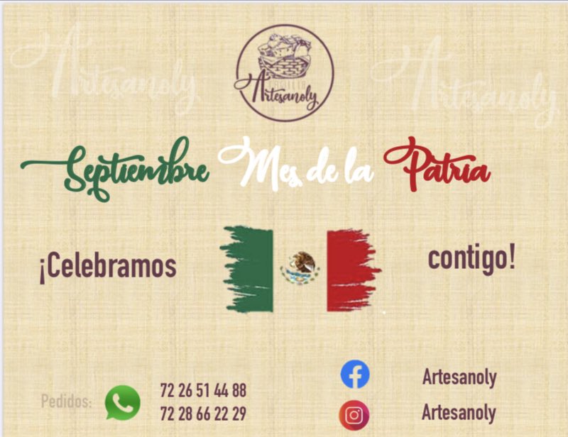 ArtesanolyP's tweet photo. ¡¡¡Así es!!!  LA FAMILIA #ARTESANOLY quiere festejar contigo estas fechas patrias🇲🇽
Es por eso que te tenemos preparado...ESTA GRAN  RIFA!!
No te quedes sin tus boletos!!
Haz tu compra que el ganador podrías ser tu!🏆 #Toluca #Metepec #Zinacantepec #Lerma https://t.co/bm6oybUJLp https://t.co/ean5H2u9F7