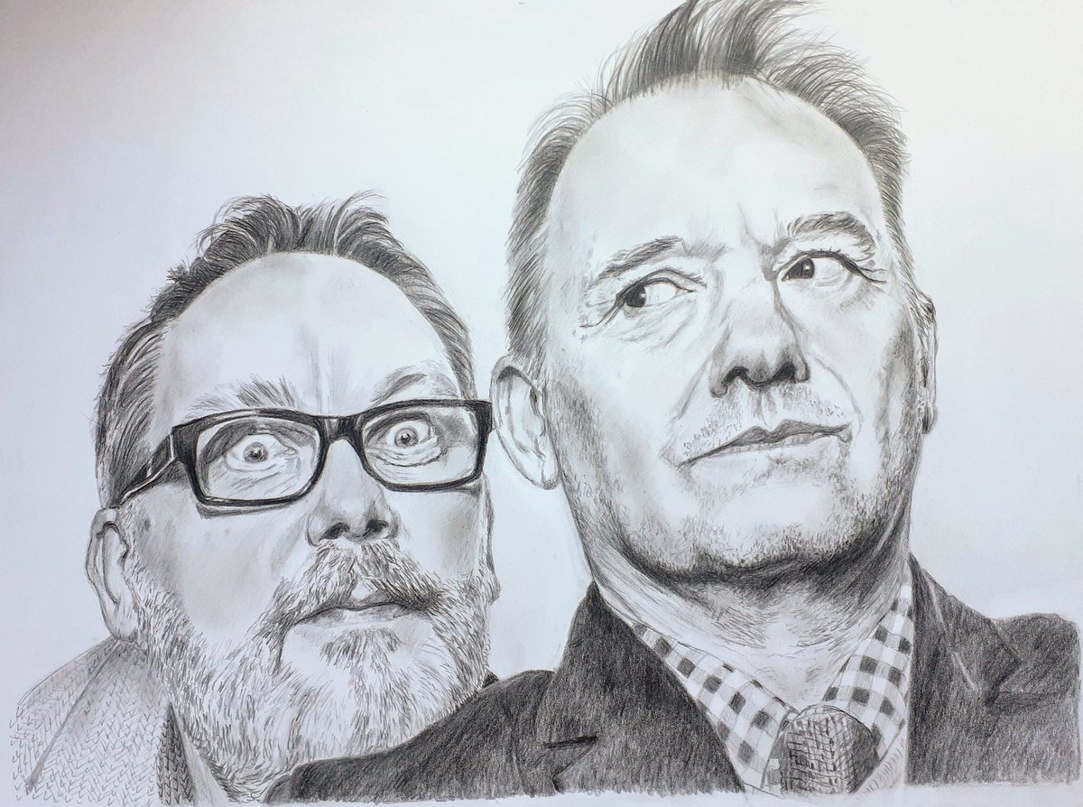 Well I think I'm just about finished here....
My #drawing of #VicandBob all done. Hope you like it. 
#VicReeves #BobMortimer
#ArtistOnTwitter