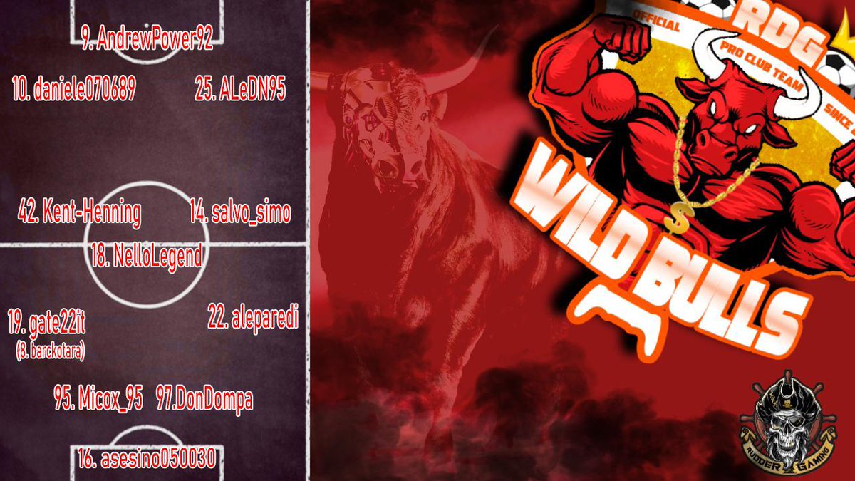 WildBulls_'s tweet image. #OfficialLineUp
#StarterXI
#RDGWLB🐃🏴‍☠️🔥 @RudderGaming