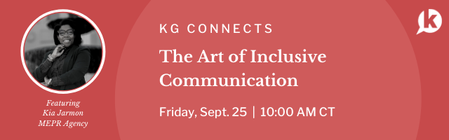KetnerGroup's tweet photo. Next Friday, @MEPRagency's Kia Jarmon will be our guest for #KGConnects!

In attending (or catching the on-demand replay), you'll learn the messaging, visuals and platforms to consider; how to reach targeted audiences; and how to gain audience trust. 

https://t.co/Kumvdu0LD2 https://t.co/Lex8pDgoJ1