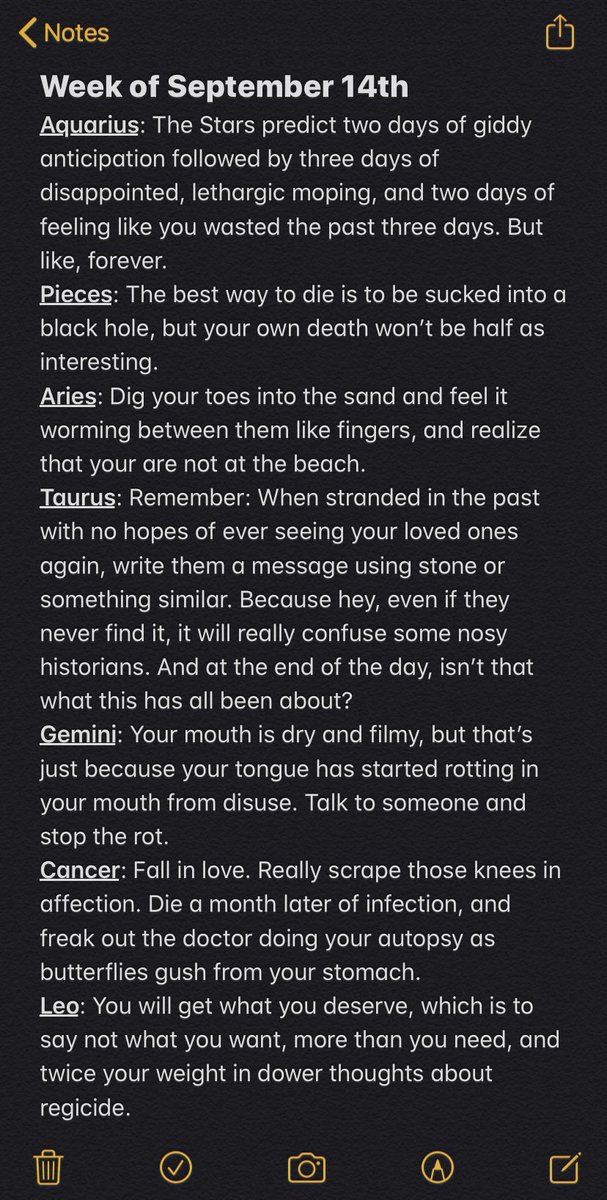 NotesHoroscope's tweet image. Horoscopes for the week of September 14th