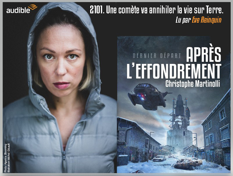Martinolli's tweet photo. APRÈS L'#EFFONDREMENT : DERNIER DÉPART

Lu par la talentueuse #EveReinquin
Tentez l'expérience Audiolivre 🎧, fermez les yeux
Laissez-vous envouter par sa voix

Vous êtes en 2101 en France
Une comète va annihiler la vie sur Terre

Écoutez un extrait ici 🎧
https://t.co/nNQ7KL1qcc https://t.co/JRANXOhABF