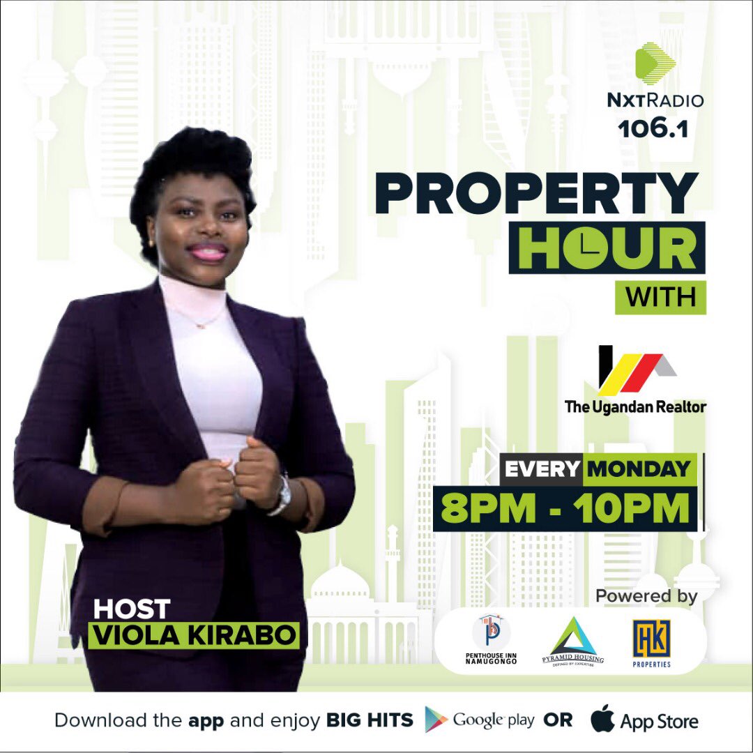 nextradio_ug's tweet image. Don’t miss the #NxtPropertyHour Season premiere this evening hosted by @KiraboViola. Starting at 8pm. 

nextradio.co.ug/live