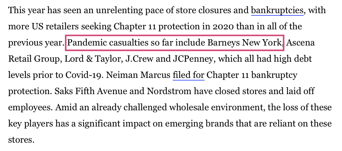new_inspired's tweet photo. Wait, did I miss something?

Didn't Barneys file for bankruptcy in August 2019/like 6-7 months before the pandemic hit the USA?

❓👉https://t.co/8d6ThlGDgv https://t.co/xdfU9P6aUh