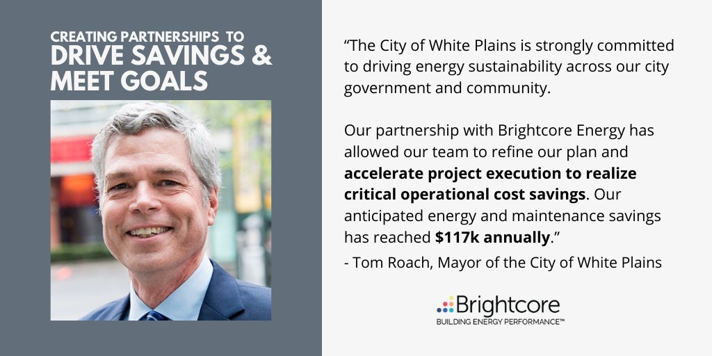 BCEnergy's tweet photo. Brightcore continues to execute projects as part of a comprehensive energy #sustainability strategy for @cityofwp. "...Our anticipated energy and maintenance savings has reached $117k annually"- @wpmayorroach #whiteplains #cleanenergy #brightcore https://t.co/fwErLcjpEv