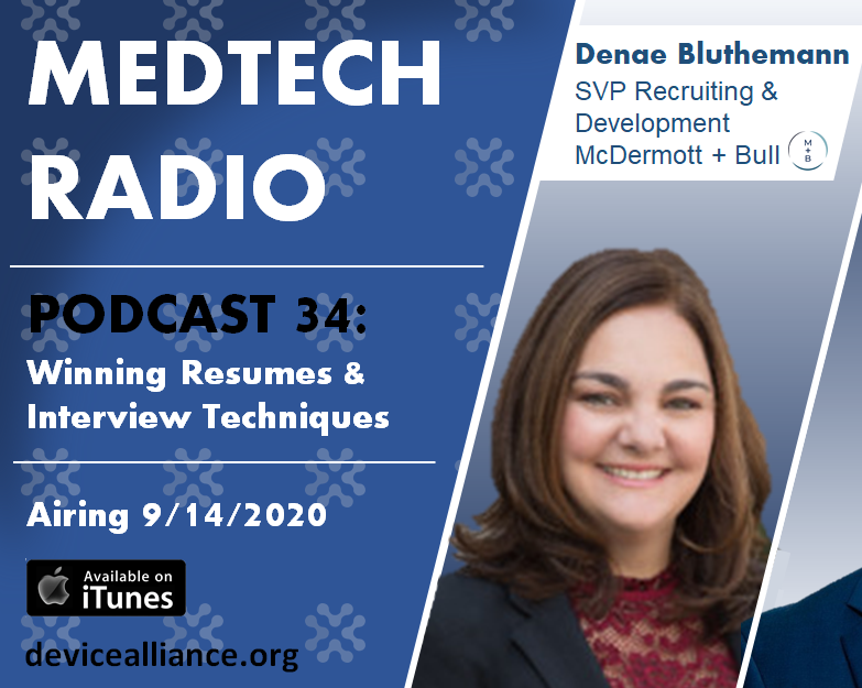 A must listen!  Winning tips for resume and interview success.

Check out podcast at lnkd.in/gT9WNSz

#medtech #podcast #medicaldevice #interview #resume #devicealliance