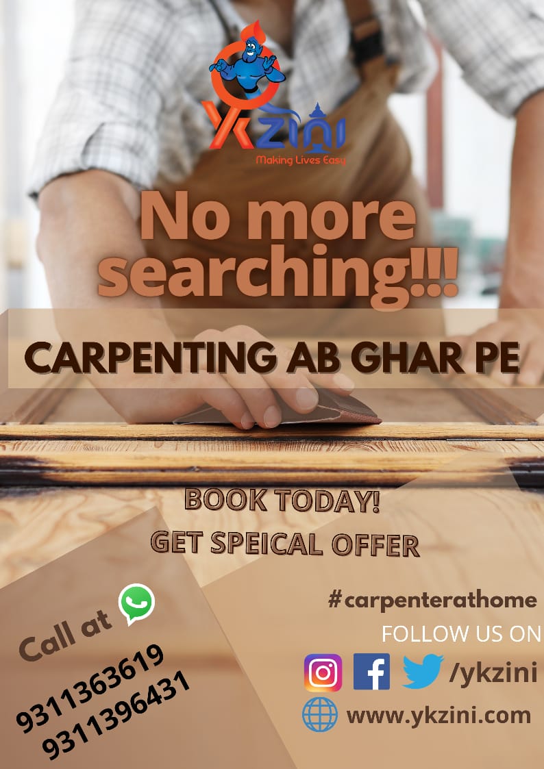 ykzini's tweet photo. Want to renovate your house before this festive season? 
Need a carpenter? Then quickly download YKZini Application and book a Carpenter on exclusive special offers.#follow #entrepreneur #carpenter #carpenterathome #picoftheday #Home #work #everythingathome #servicesathome https://t.co/NJ1ex4s60i