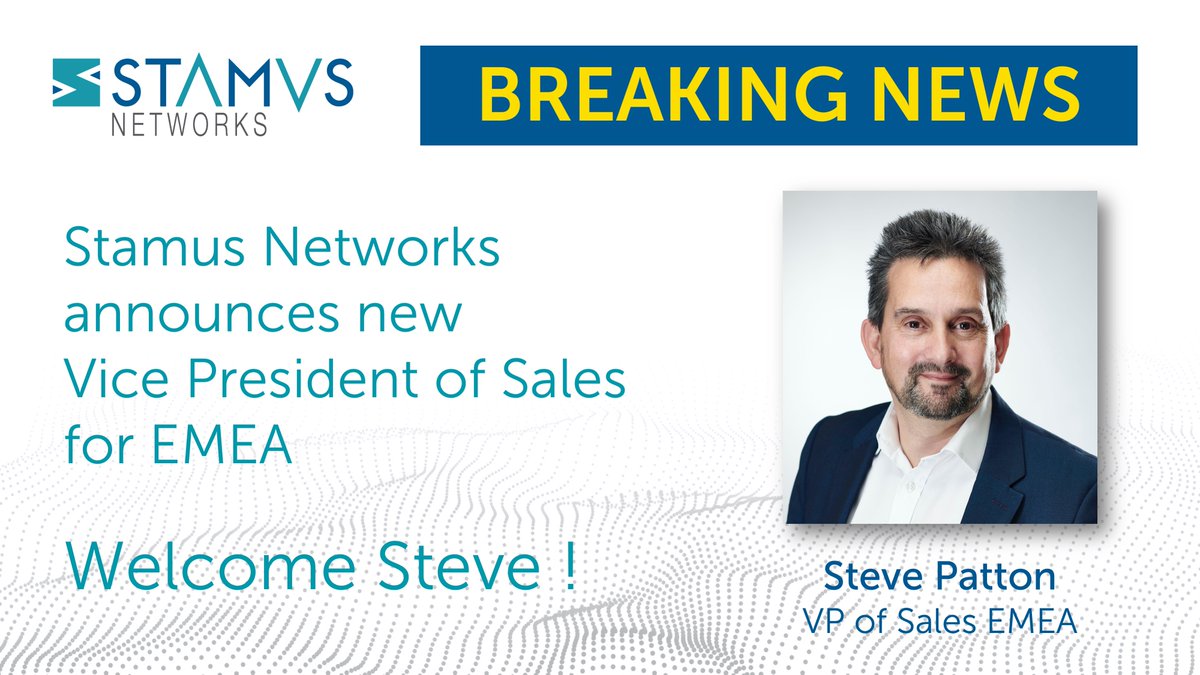 StamusN's tweet photo. Good morning! Please join us in welcoming our new VP of Sales for EMEA - Steve Patton! Steve will drive our continued success in the region. Check out today's announcement here:  https://t.co/915Tp8dAQC #networksecurity #executive https://t.co/VyHfTbig7J