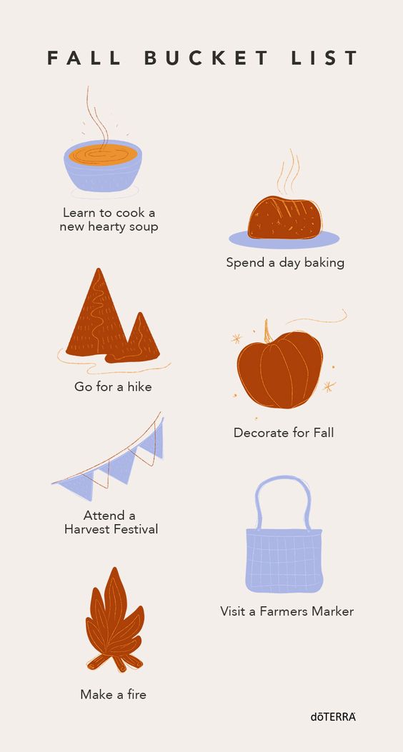 doterra's tweet photo. Get creative with us now.....How can you involve essential oils into this year's Fall Bucket List? Please share in the comments!🍂 https://t.co/L8WPb3FPHQ