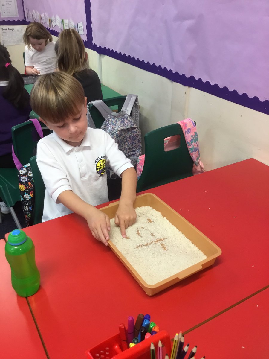 Portyschool's tweet photo. P1 enjoyed practising letter formation in different ways last week. #activestations #letterformation https://t.co/6FaiQjT9Wf