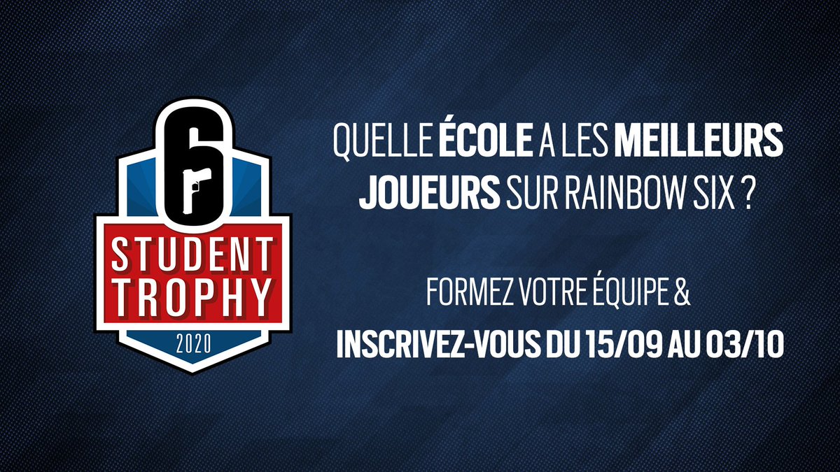 ESIX_FR's tweet image. La compétition du 6 Student Trophy revient sur la scène Rainbow Six en France avec une nouvelle édition à la clé ! #6ST 

🗓️ Ouverture des inscriptions dès demain, jusqu'au 03 octobre !