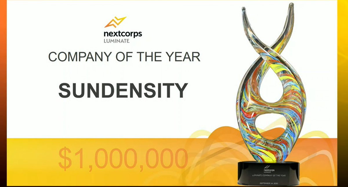 Congratulations to <a href="/SunDensity/">SunDensity Inc.</a>, winner of the #LumFinals20 pitch competition presented at #FiO20! #Innovation <a href="/LuminateROC/">Luminate Accelerator</a>!