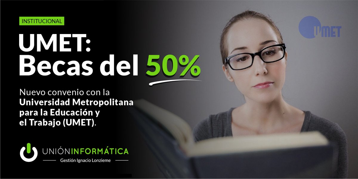 unioninf's tweet photo. Ahora, los afiliados y afiliadas de La Unión PODRÁN ACCEDER A BECAS DEL 50% PARA ESTUDIAR UNA CARRERA UNIVERSITARIA EN @UMETeduar
¿Cómo? https://t.co/umTE2hwlbu
#afiliadxsUI #unioninformatica #umet https://t.co/IiD8vkKD2x