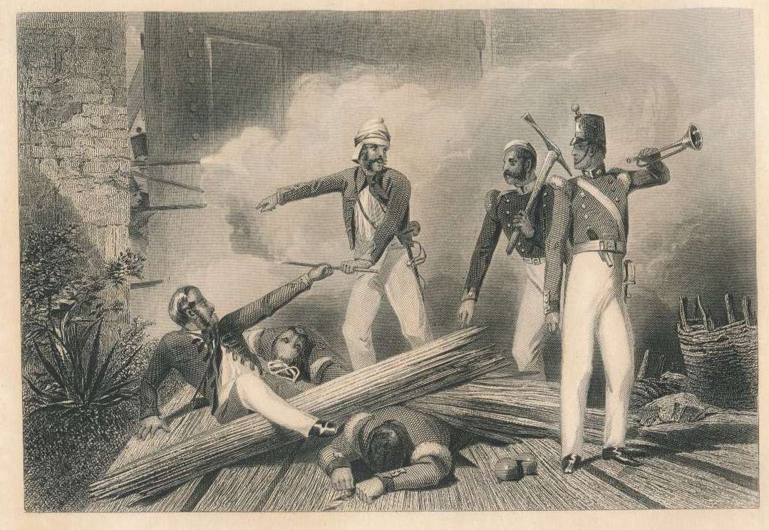 As the Cashmere gate had to be destroyed, and and the task fell to Lt Home and Lt Skallad who had volunteered to lead the forlorn hope seeking to cover themselves in glory! Under a hail of withering gun fire the party dashed towards the gate carrying bags of powder