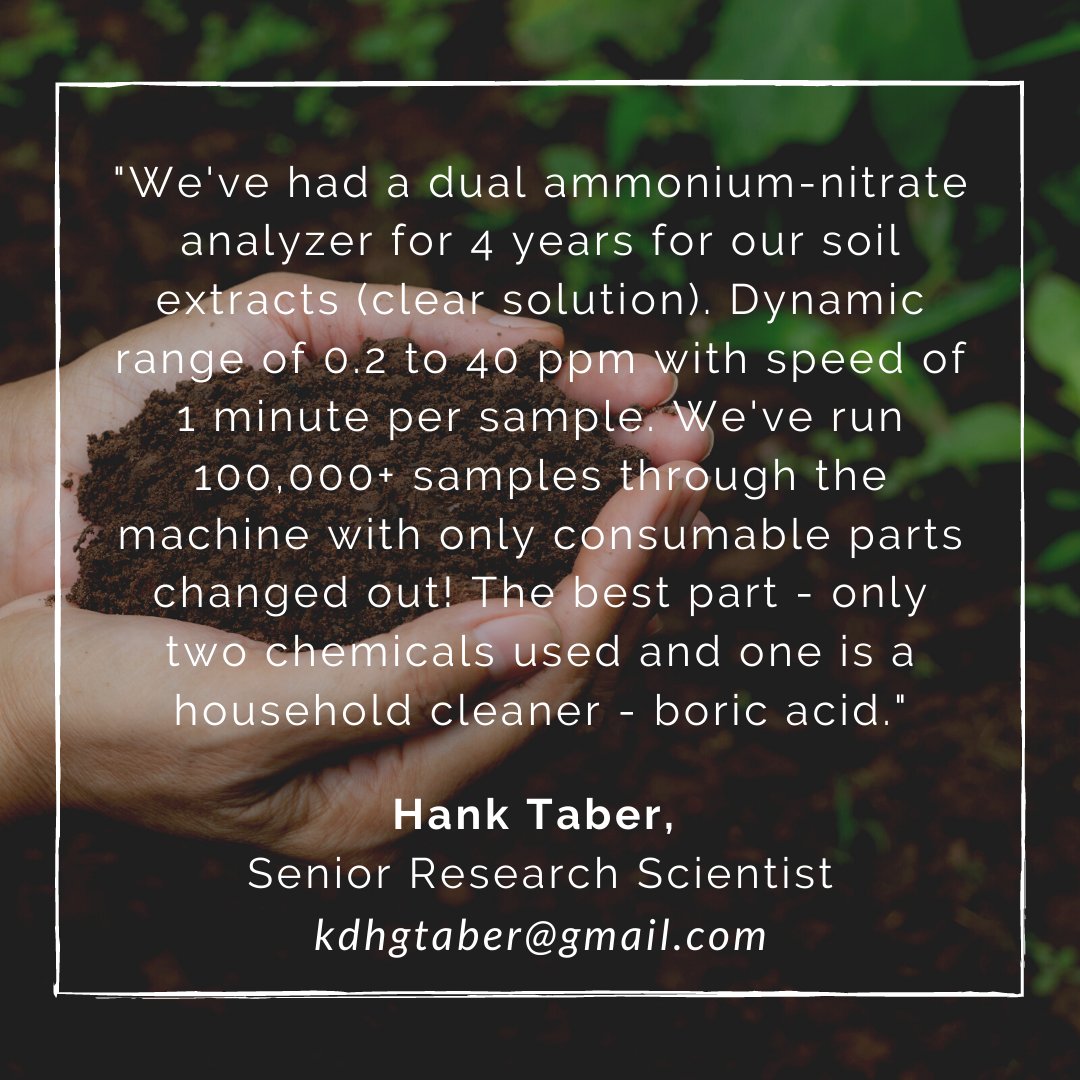timberline_int's tweet photo. Here is what our customers are saying about our analyzer 😏 
.
.
#soiltesting #wastewater #watertesting #watermonitoring #soilhealth #agronomy #agriculture #agtesting #aquaculture #nitrogren #ammoniatesting #ammonia #nitratetesting #boricacid #laboratory #soilextracts https://t.co/4l8Uvh7tgR
