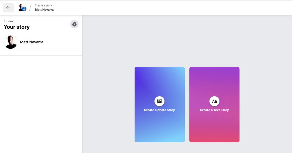 MattNavarra's tweet image. New! Facebook lets you create Stories on desktop in Creator Studio